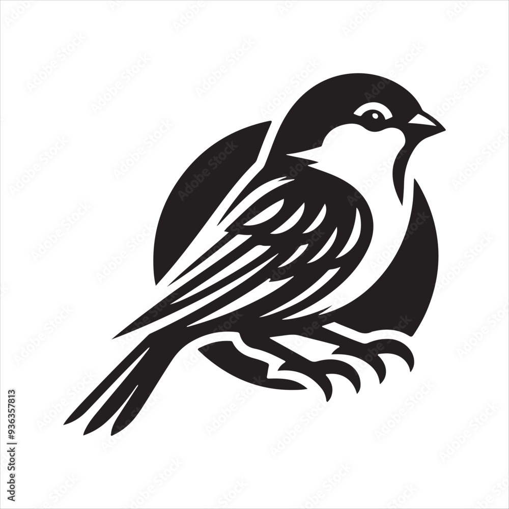 Fototapeta premium A Sparrow Bird Vector Art Illustration