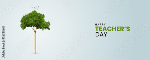 Happy Teacher's day creative concept vector illustration. Creative teacher's day education concept. design for banner, poster.