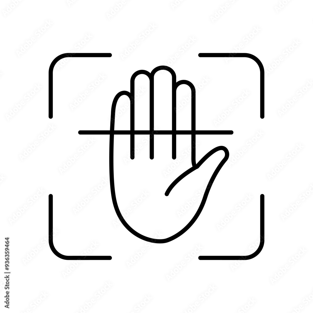 Obraz premium Hand gesture indicating stop, designed in a minimalistic style for modern user interfaces