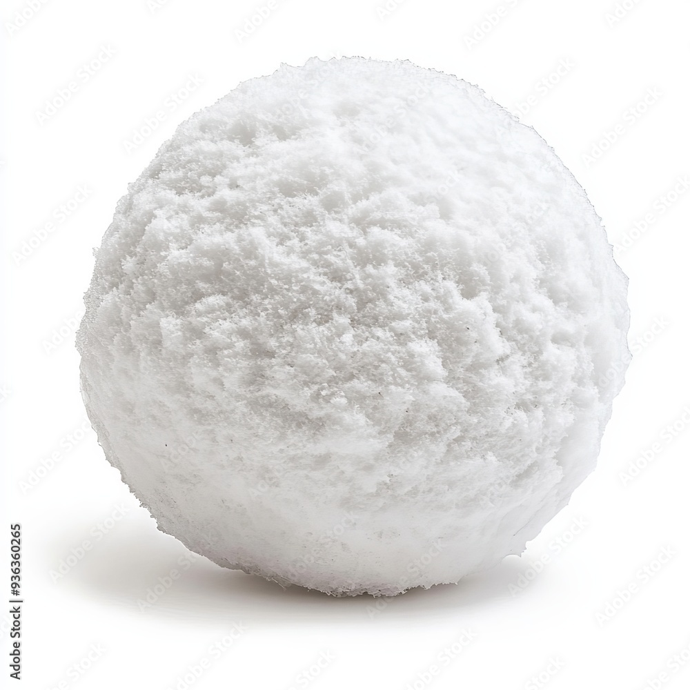 A white snow ball with a lot of snow on it A white snow ball with a lot of snow on it