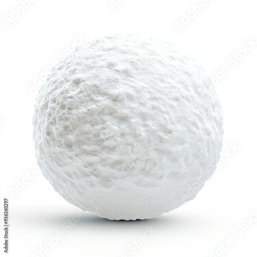 A white ball with snow on it