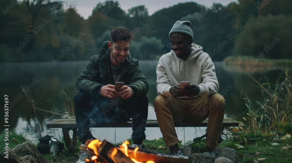 The friends by the campfire The friends by the campfire