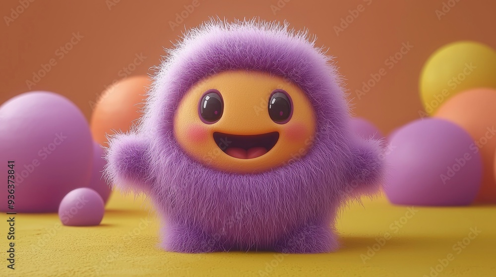 Cute Fluffy Purple Character Cute Fluffy Purple Character