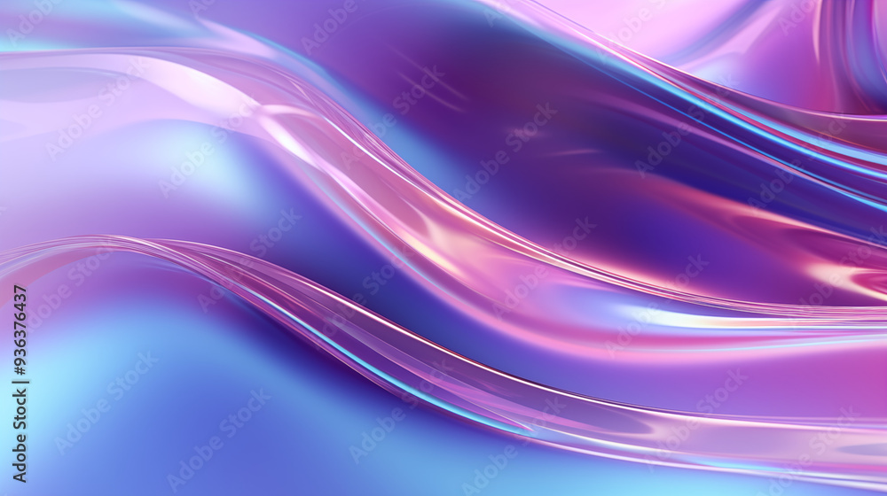 A high-resolution holographic metallic surface with a reflective, iridescent shine. The texture has changing colors such as purple, blue and silver, which change depending on the angle of the light. A high-resolution holographic metallic surface with a reflective, iridescent shine. The texture has changing colors such as purple, blue and silver, which change depending on the angle of the light.