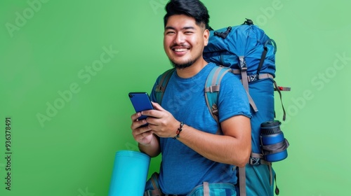 The Happy Male Backpacker