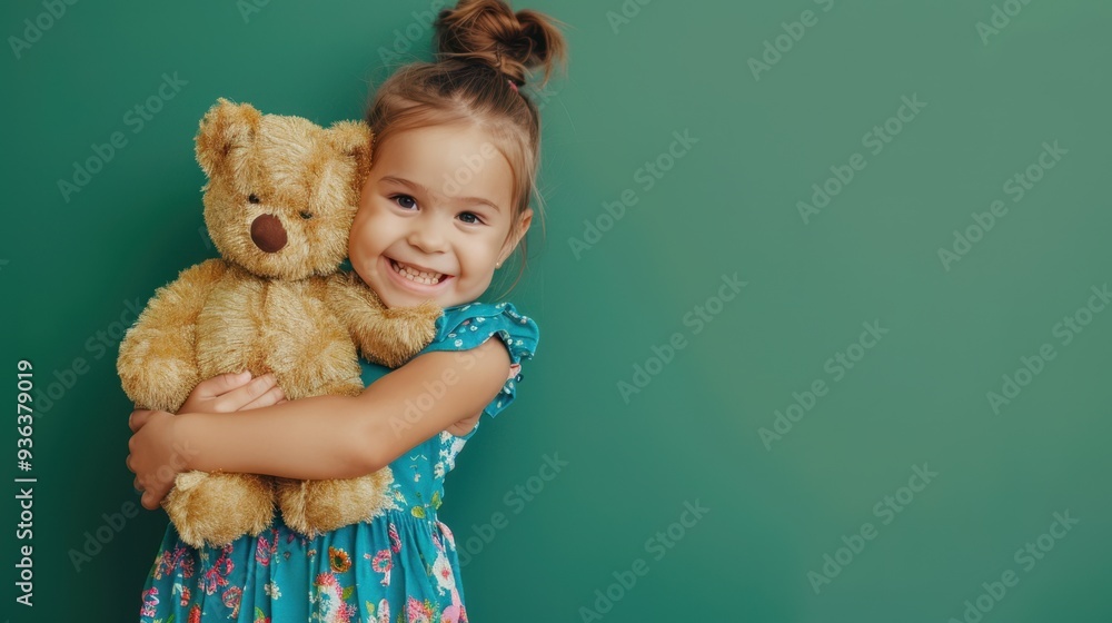 The girl and teddy bear