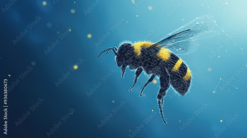 Naklejka premium Abstract Bumblebee in Flight