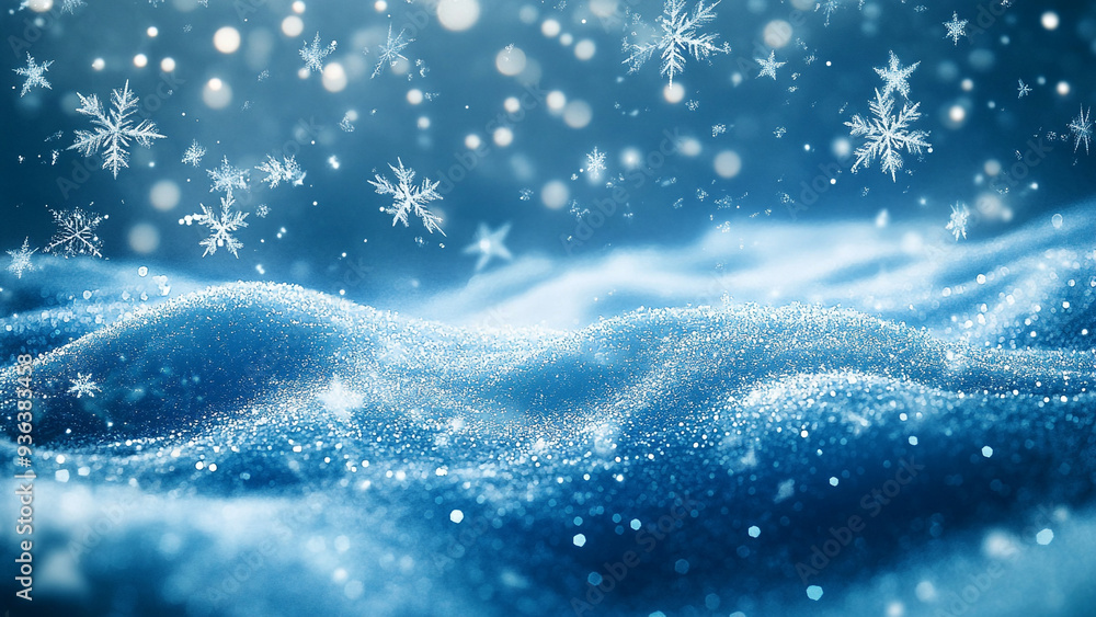 Icy Blue Gradient with Swirling Snow and Magic Icy Blue Gradient with Swirling Snow and Magic