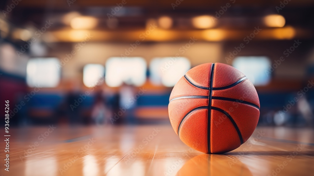 A close-up of a basketball background on a wooden gym floor, with a blurred background of a basketball court. The ball is orange with black lines, showcasing its texture and details. A close-up of a basketball background on a wooden gym floor, with a blurred background of a basketball court. The ball is orange with black lines, showcasing its texture and details.