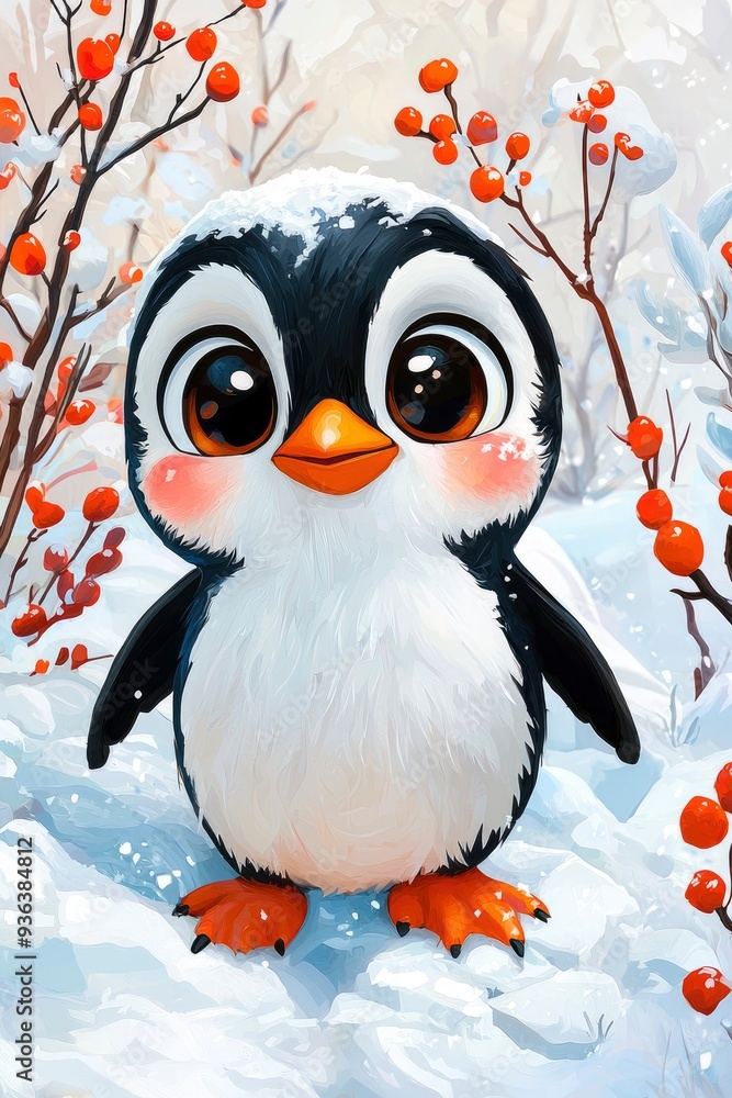 Fototapeta premium Cute Penguin in Winter