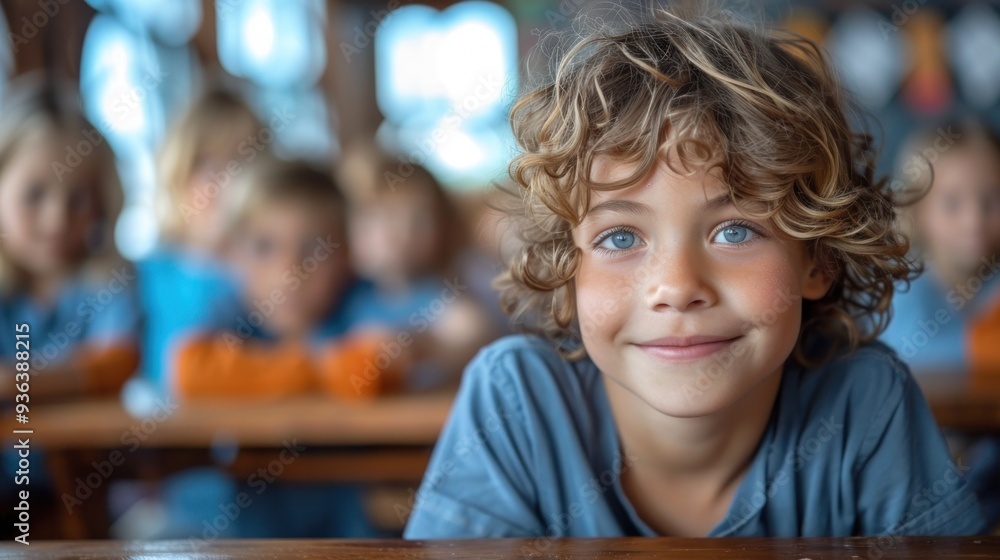 boys sitting at his desk in a classroom. boys sitting at his desk in a classroom.