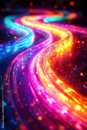 A colorful abstract background with a spiral of lights.