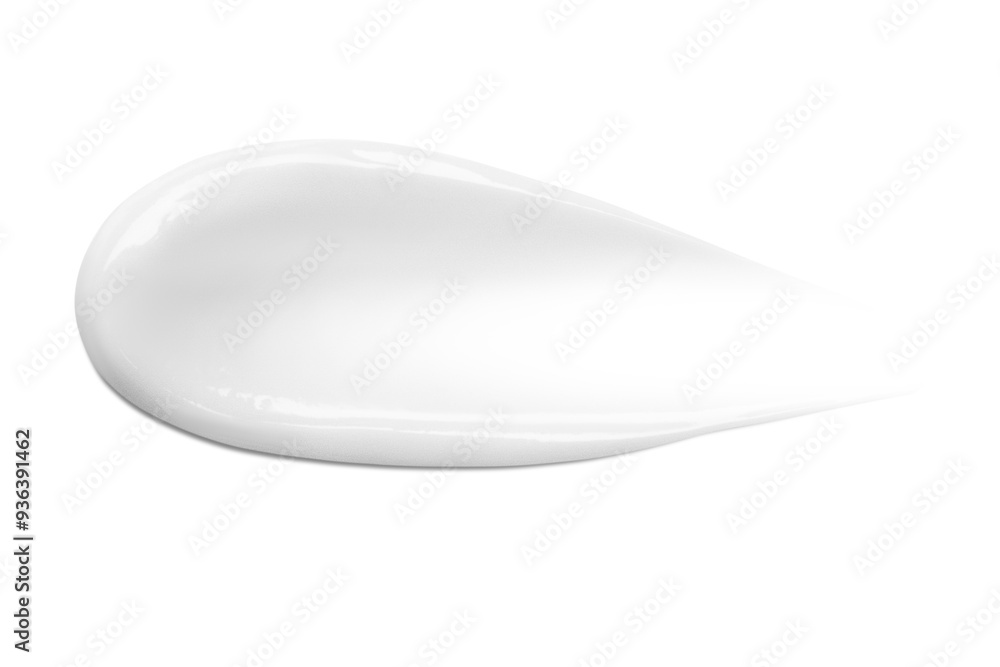 .A smear of cream on a blank background .A smear of cream on a blank background
