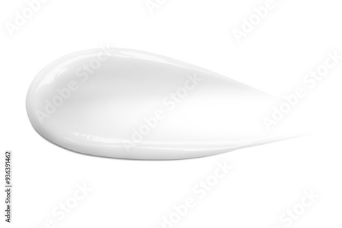 .A smear of cream on a blank background