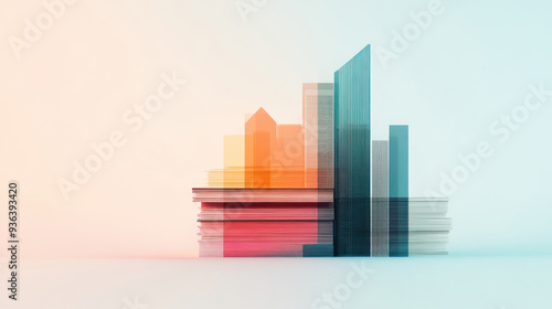 City skyline morphing into stacks of tax documents and budget reports, illustrating fiscal influence on urban growth, fiscal impact, urban development