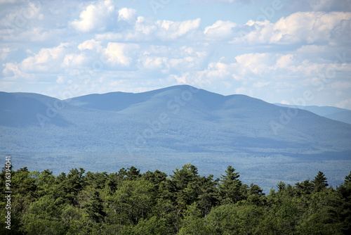 view of shawangunk ridge mountains near catskills in hudson valley upstate new york travel hiking walking biking trails (minnewaska state park views photo photography landscape nature) blue hills sky photo