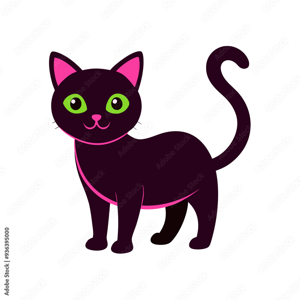 create cute cat Full Body vector style silhouette with white background create cute cat Full Body vector style silhouette with white background