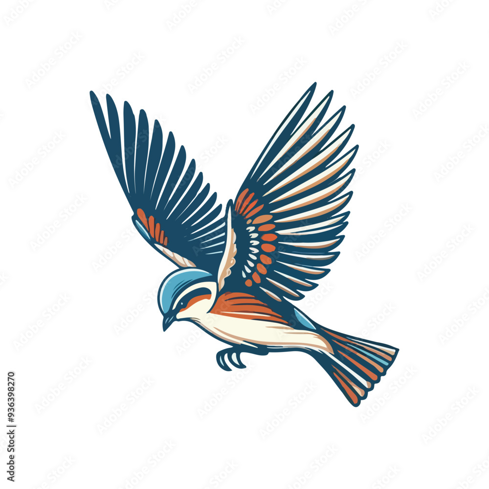 Obraz premium bird flying with wings vector art illustration 