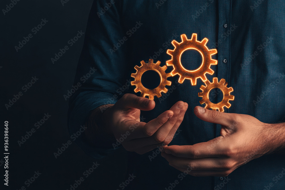 Hands holding glowing gears with economic symbols inside, representing policy mechanisms in action, economic reform, policy mechanics Hands holding glowing gears with economic symbols inside, representing policy mechanisms in action, economic reform, policy mechanics