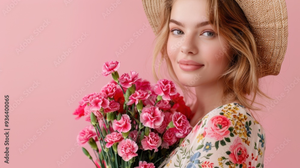 The woman with pink carnations