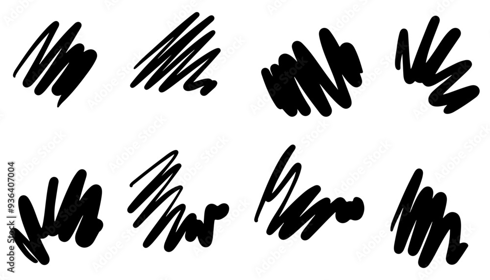 set of vector scribbles silhouettes set of vector scribbles silhouettes