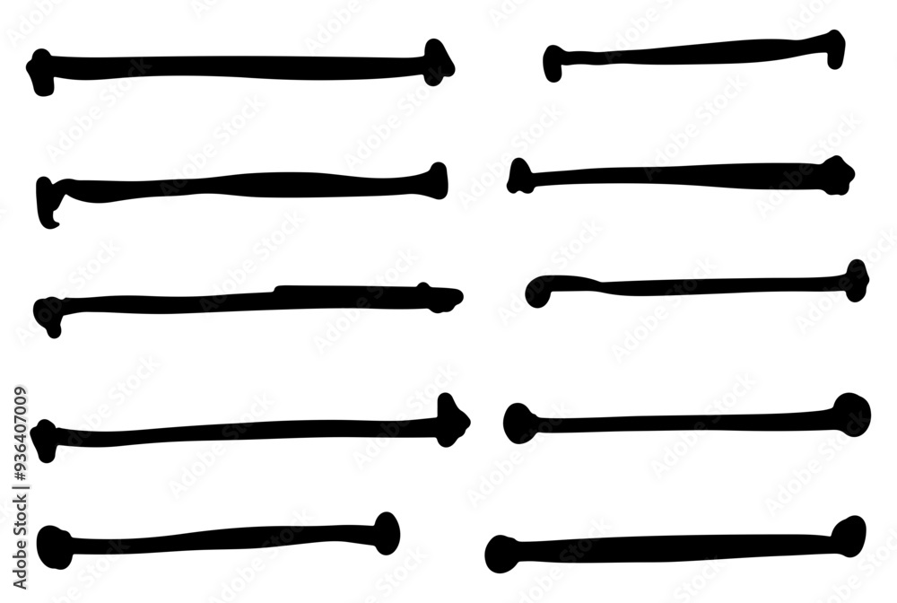 set of vector dividers silhouettes set of vector dividers silhouettes