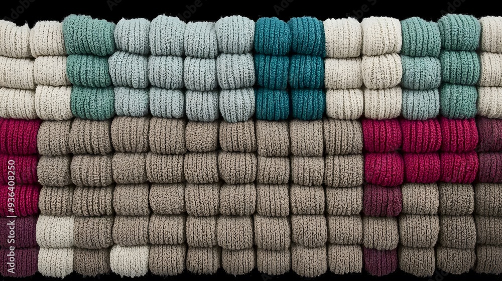 Textured Knit Background with Dominant Beige, Blue, and Pink Colors Textured Knit Background with Dominant Beige, Blue, and Pink Colors