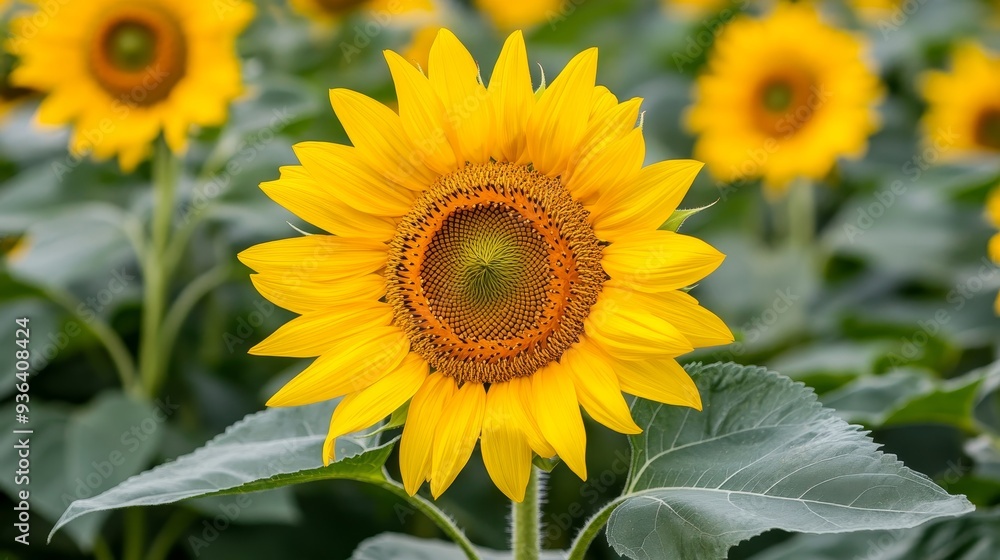 A vibrant sunflower in a field, showcasing its bright yellow petals and intricate center, symbolizing beauty and nature. A vibrant sunflower in a field, showcasing its bright yellow petals and intricate center, symbolizing beauty and nature.