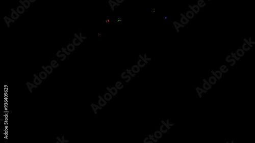 Confetti for Party Celebration, Stock Overlay 4k Animation Video, 3D Motion Graphics loop Animation, with Chroma key, Alpha Channel, High Resolution, Black and Green Screen Background