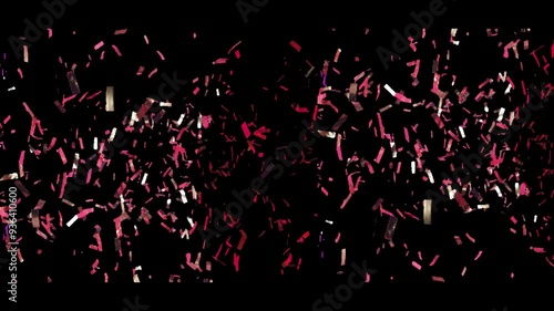 Confetti for Party Celebration, Stock Overlay 4k Animation Video, 3D Motion Graphics loop Animation, with Chroma key, Alpha Channel, High Resolution, Black and Green Screen Background