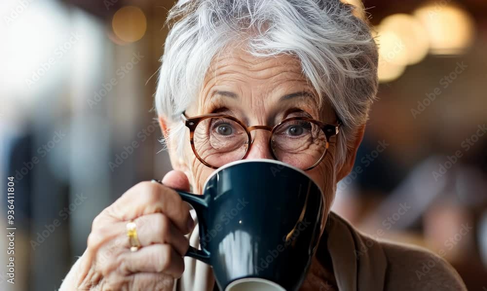 Portrait of smiling senior woman holding cup of coffee in cafe. Portrait of smiling senior woman holding cup of coffee in cafe.