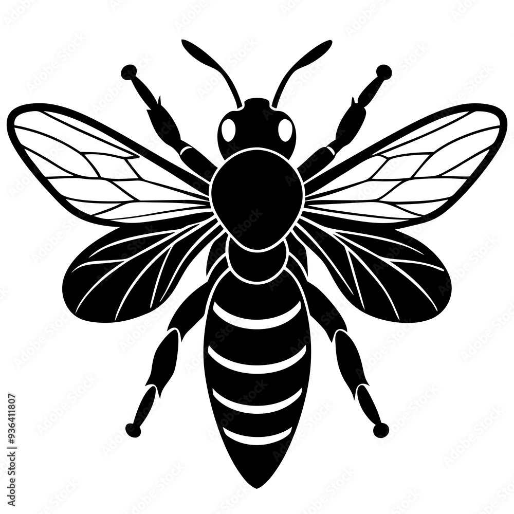 Fototapeta premium Bee silhouette image 