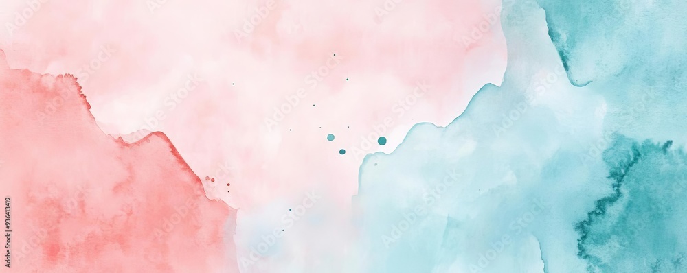 Light blush and sky blue watercolor splashes, soft color palette, delicate texture Light blush and sky blue watercolor splashes, soft color palette, delicate texture