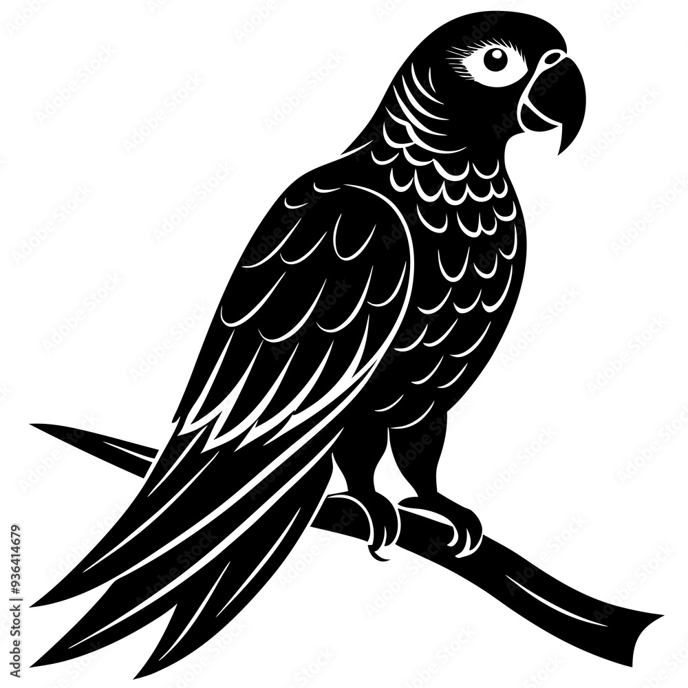 Fototapeta premium silhouette-of-a-parrot vector image 