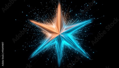 Wallpaper Mural high-tech glowing sparkling star with lights, innovation and technological achievement. qualities of a brand,forward-thinking, future in the tech industry. Leadership and Excellence.
 Torontodigital.ca