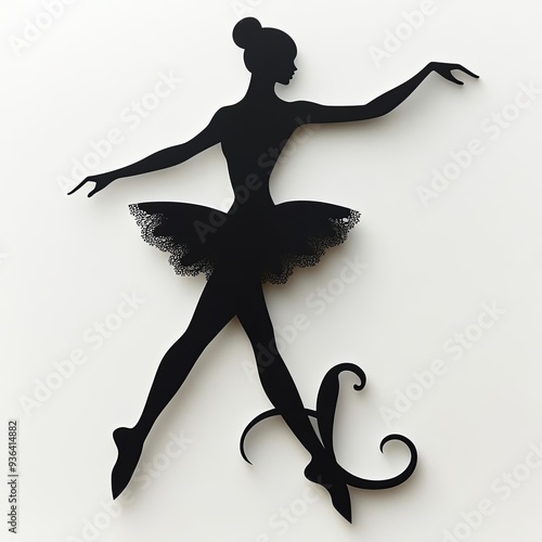 create an ampersand with the sillouette of a danci photo