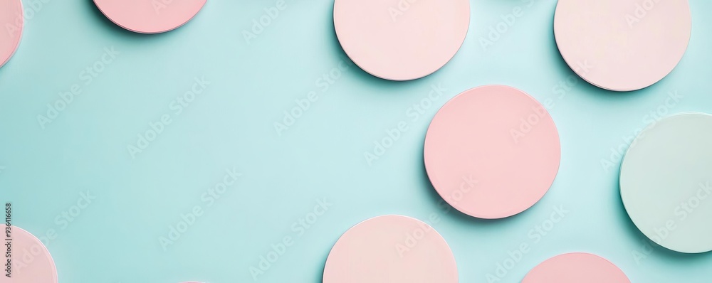 Faded pastel circles with soft pink and sky blue, soft color palette, playful abstract Faded pastel circles with soft pink and sky blue, soft color palette, playful abstract