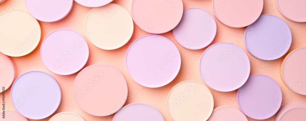 Faded pastel circles in soft peach and lavender, soft color palette, playful abstract Faded pastel circles in soft peach and lavender, soft color palette, playful abstract