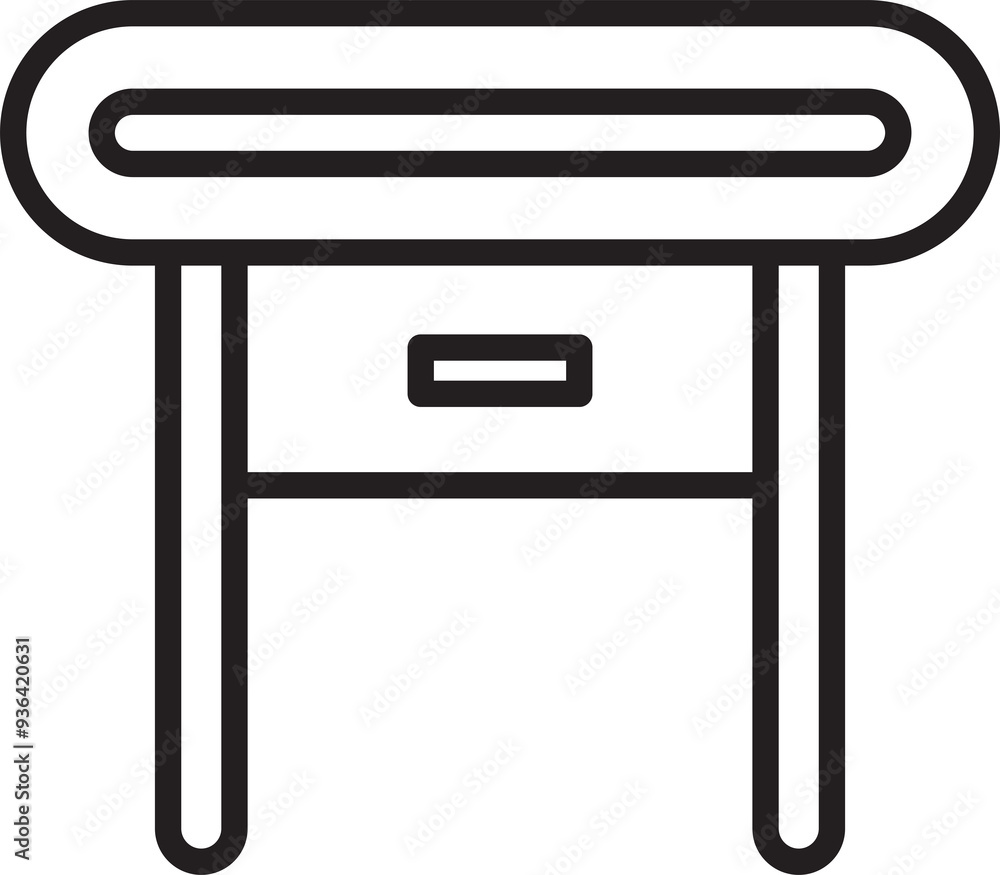 Office Table Line Icon Office Table Line Icon