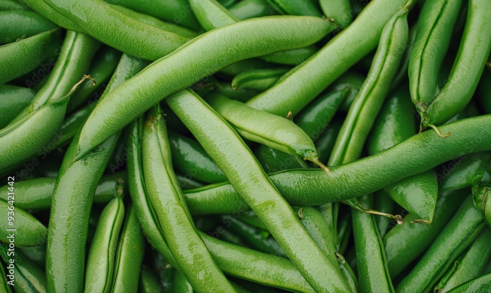 full frame background of fresh green runner beans full frame background of fresh green runner beans