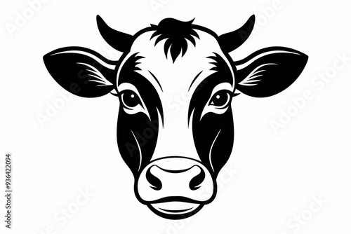 cow head black silhouette vector icon