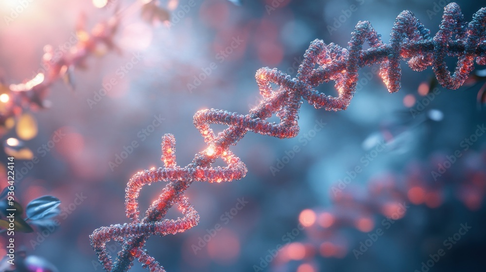 DNA Double Helix with Delicate Bokeh DNA Double Helix with Delicate Bokeh