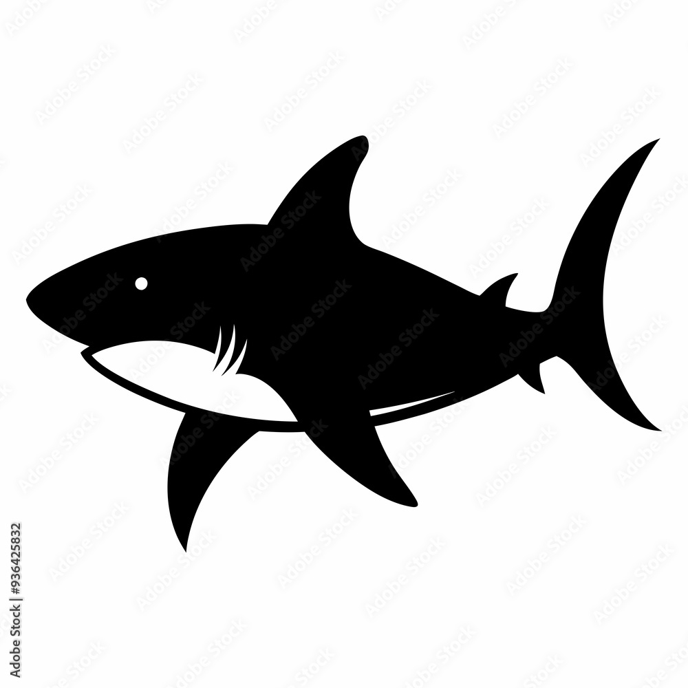 Shark silhouette vector image Shark silhouette vector image