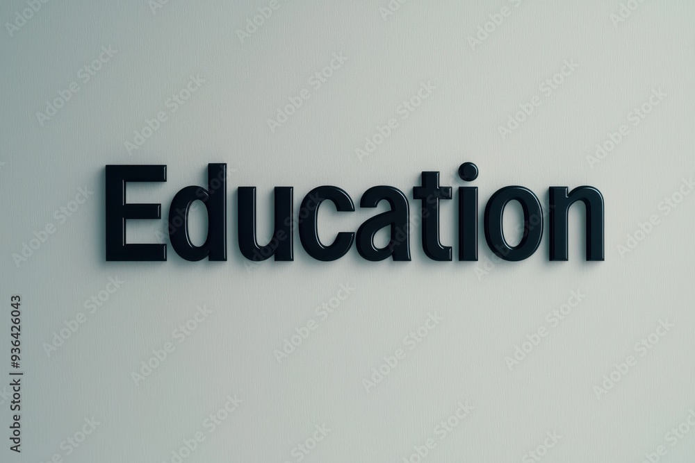 Black Education Sign on Wall. Graphic Re Black Education Sign on Wall. Graphic Re