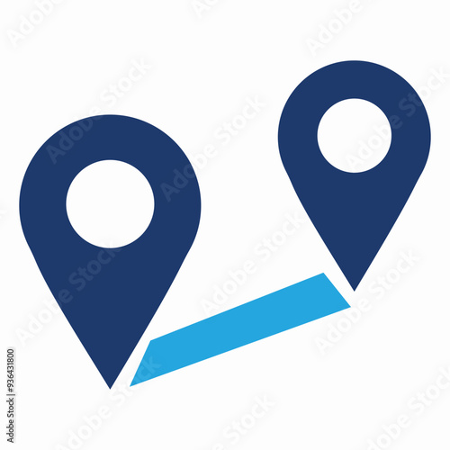  distance icon  in flat style.