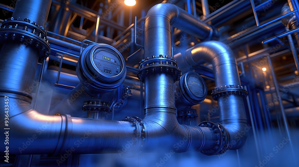Complex Pipe Network in an Industrial Facility Complex Pipe Network in an Industrial Facility