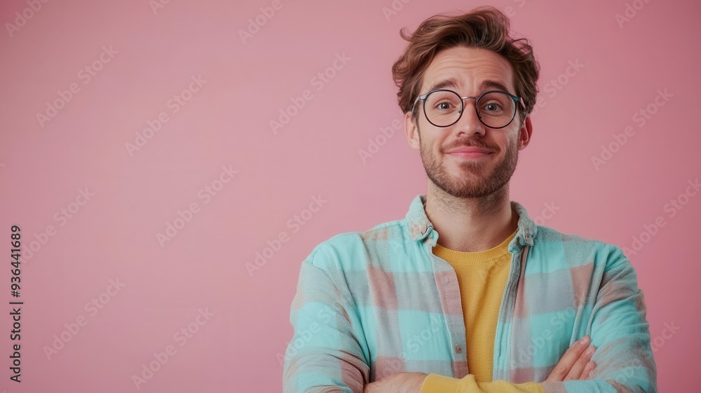 Entrepreneur pitching a novel concept, right-aligned, pastel background, high resolution Entrepreneur pitching a novel concept, right-aligned, pastel background, high resolution