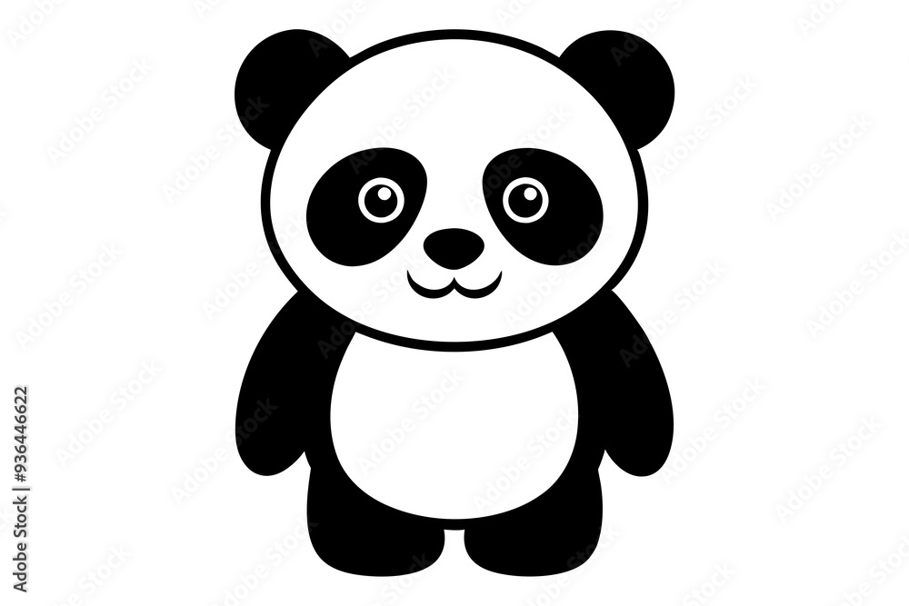 A cute panda art illustration on a white background 