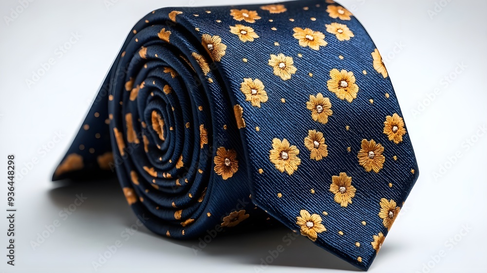 Rolled Floral Tie. Rolled Floral Tie.