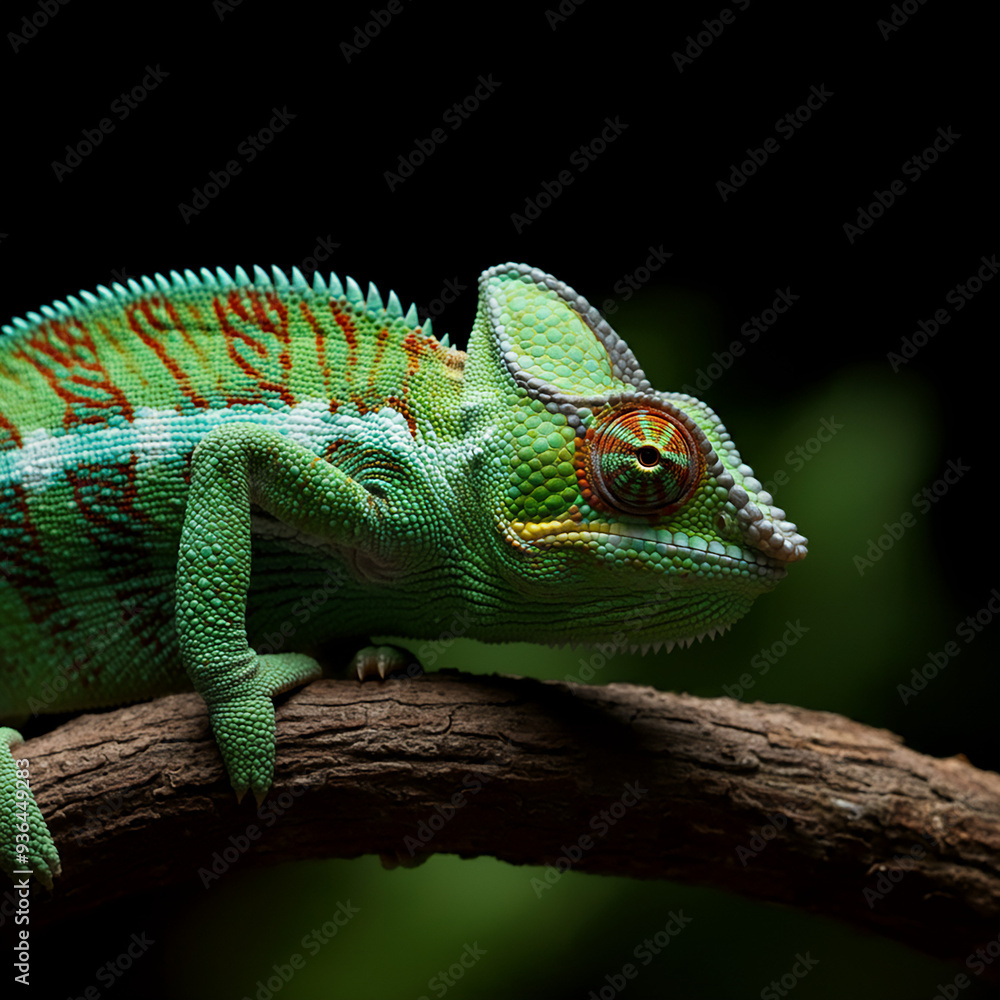Obraz premium chameleon on a tree branch.